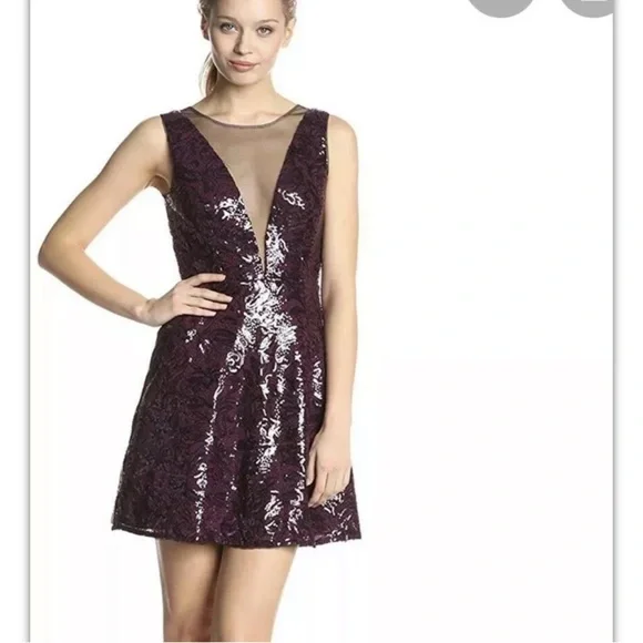 BCBG MaxAzria sequin and mesh dress - Picture 6 of 7